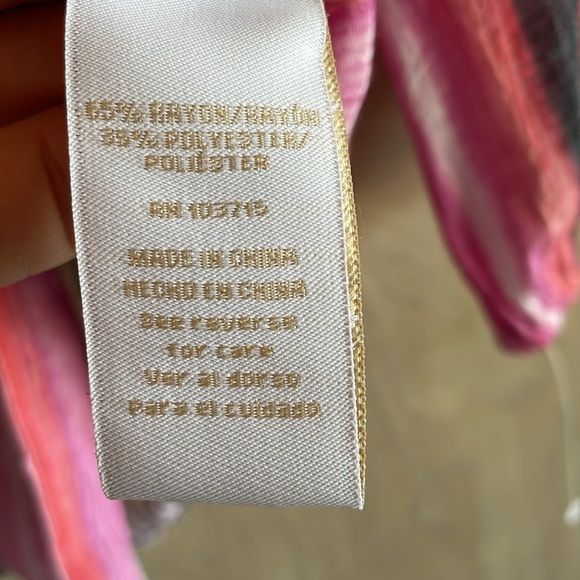 HOPE and HARLOW Blouse Pink White Stripe Button Front Sz: L - Picture 9 of 13